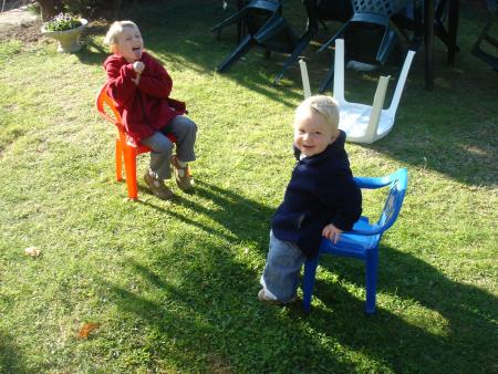 Force bleue et Force rouge au jardin